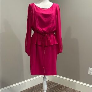 Kay Unger Fuchsia Long Sleeve Dress